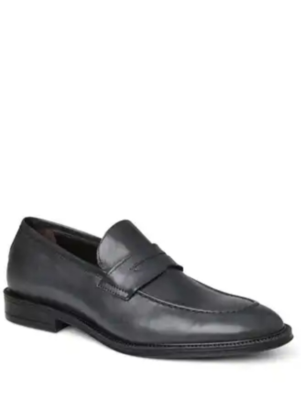 Bruno Magli grey leather classic penny loafers